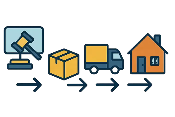 Comprei em leilão online: como funciona a retirada e o transporte?